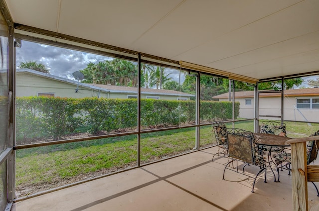 view of unfurnished sunroom