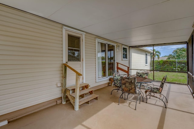 view of sunroom