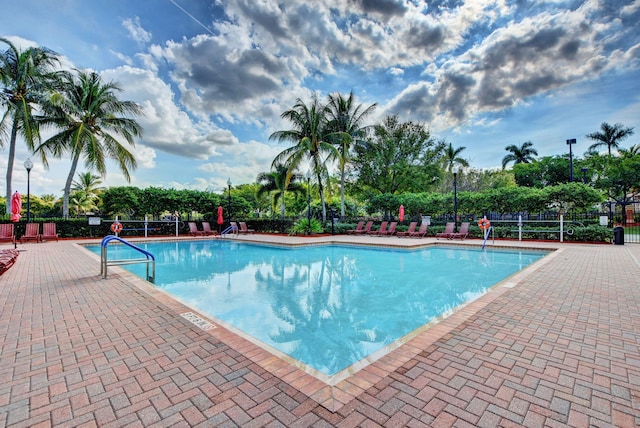 view of pool featuring a patio