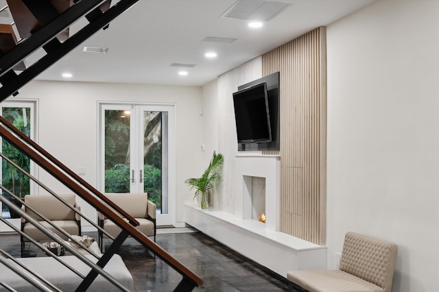 interior space featuring french doors