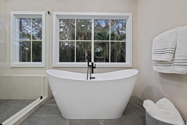 bathroom with a washtub