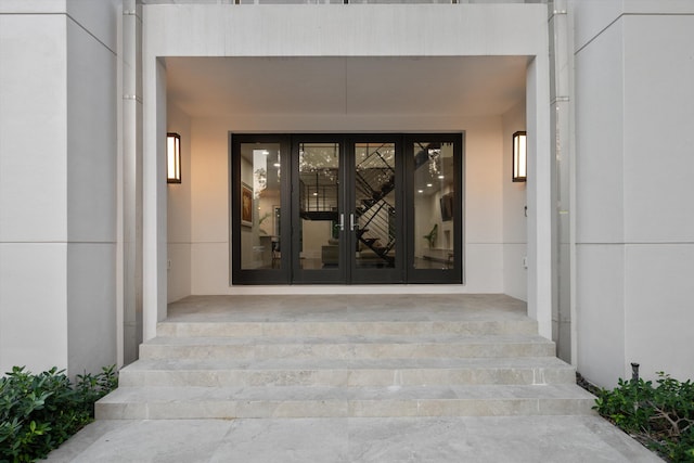 entrance to property with french doors