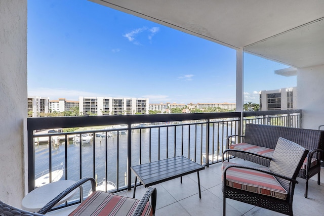 balcony with a water view