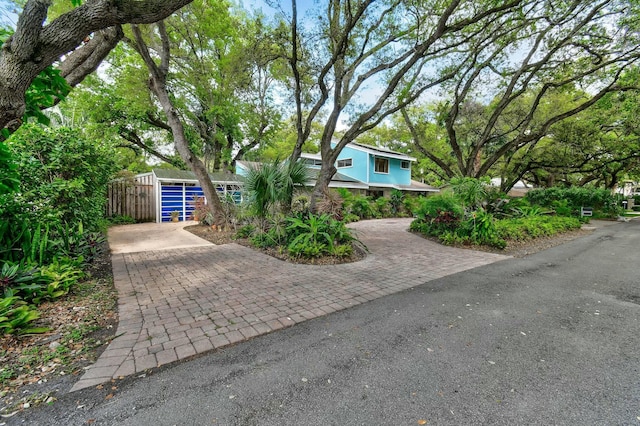 view of front of home with fence