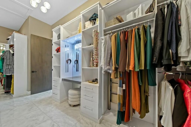 view of walk in closet