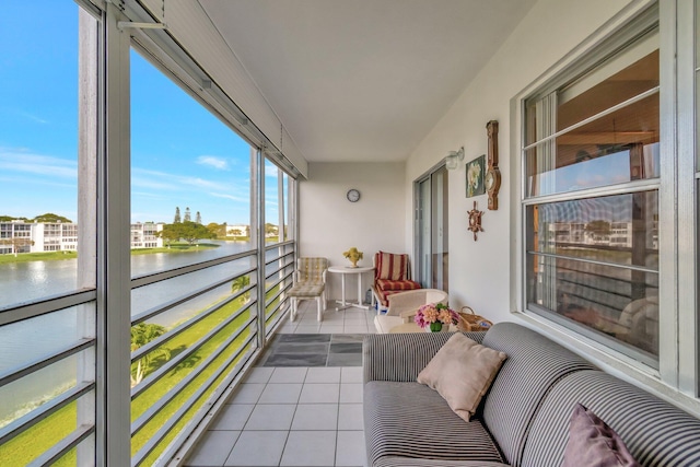 balcony with a water view