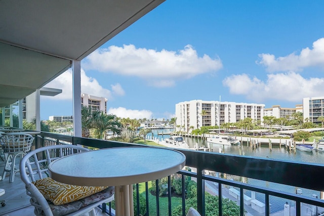 balcony with a water view