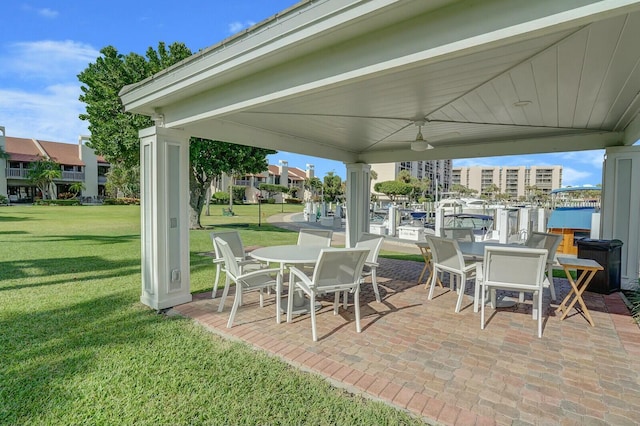 view of patio featuring a gazebo