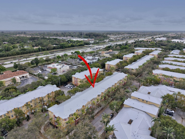 bird's eye view with a residential view