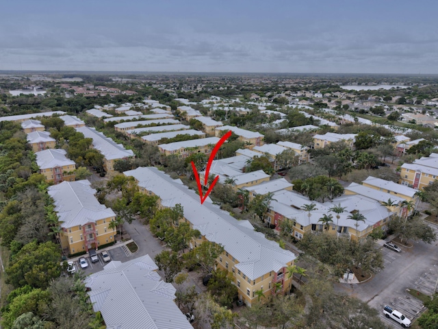drone / aerial view with a residential view