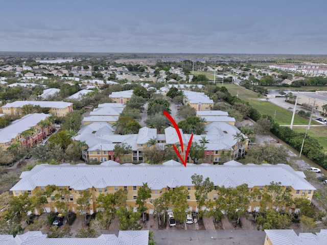 aerial view with a residential view