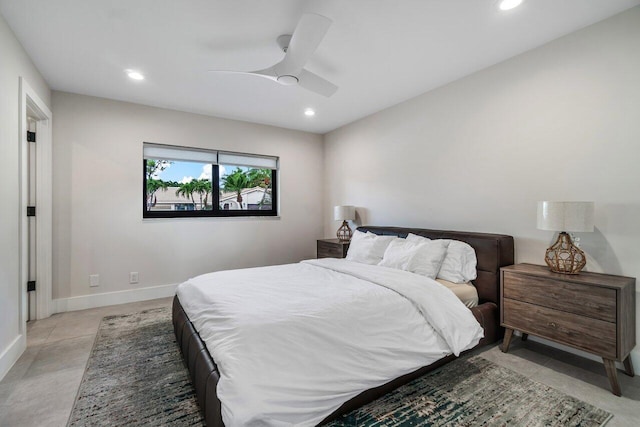 bedroom featuring ceiling fan