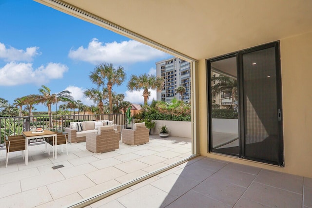 view of patio with an outdoor living space