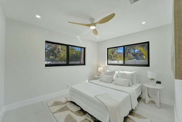 bedroom with ceiling fan