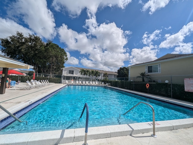 view of pool with a patio