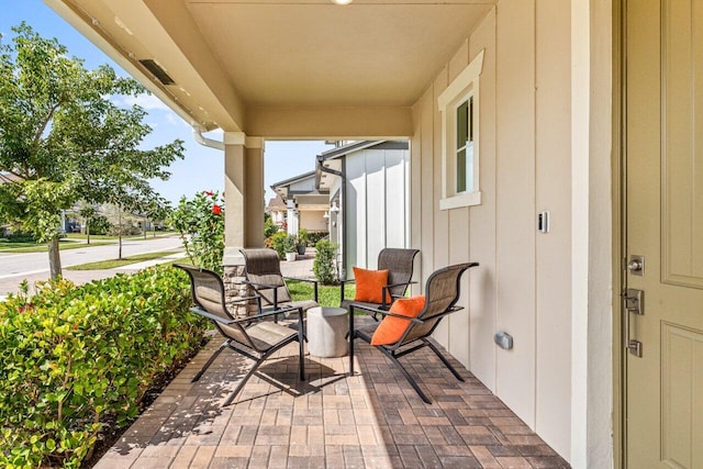 view of patio with a porch