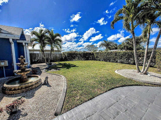 view of yard with a patio area