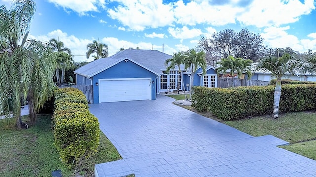 view of front of home with a garage