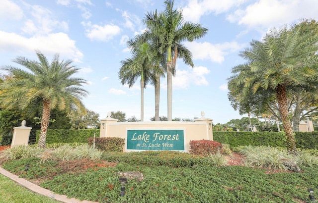 view of community sign
