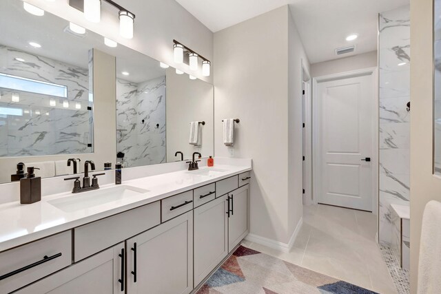 9633 Mosler Trl, Lake Worth, FL 33467 - full bath with double vanity and a marble finish shower