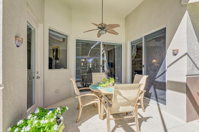 view of patio / terrace with ceiling fan