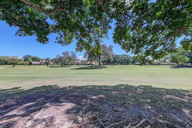 view of property's community featuring a lawn