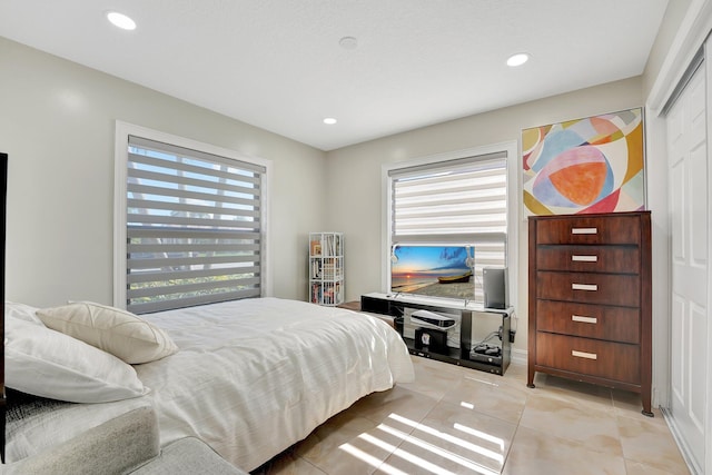 view of tiled bedroom