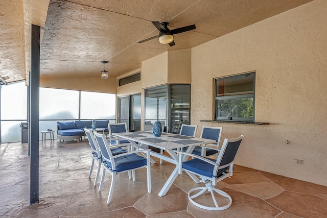 view of patio / terrace featuring an outdoor hangout area and ceiling fan