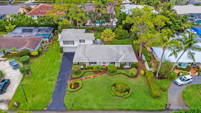 bird's eye view with a residential view