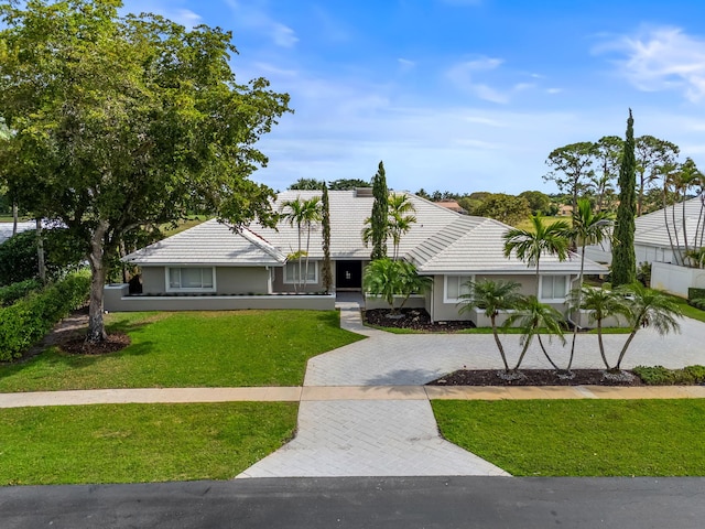 ranch-style house with a front yard