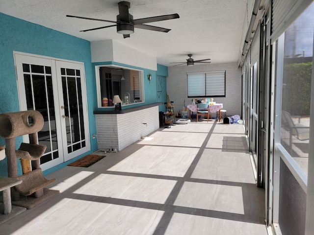 1821 N 50th Ave, Hollywood, FL 33021 - sunroom with french doors and ceiling fan