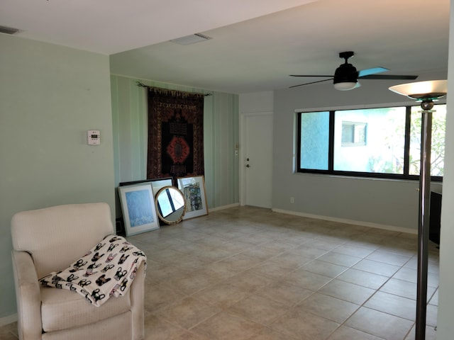 1821 N 50th Ave, Hollywood, FL 33021 - unfurnished room with a ceiling fan, baseboards, and light tile patterned flooring