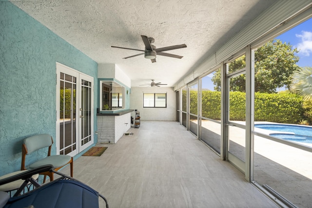 1821 N 50th Ave, Hollywood, FL 33021 - sunroom / solarium with french doors and a ceiling fan