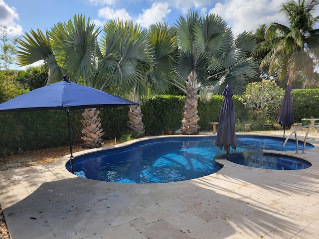 1821 N 50th Ave, Hollywood, FL 33021 - view of swimming pool with a patio and an in-ground hot tub