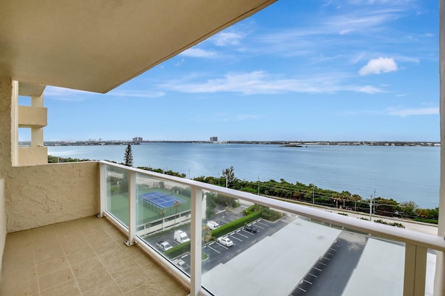 balcony with a water view