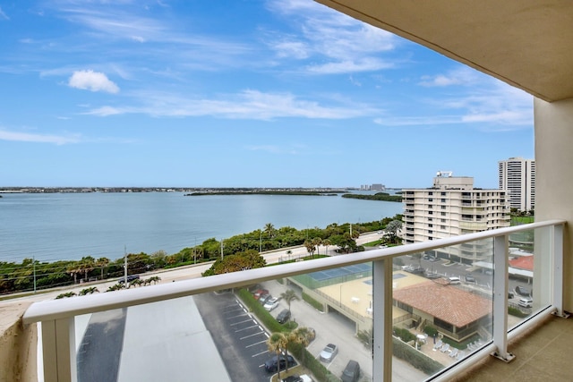 balcony with a water view