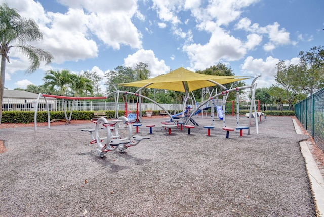 community playground with fence