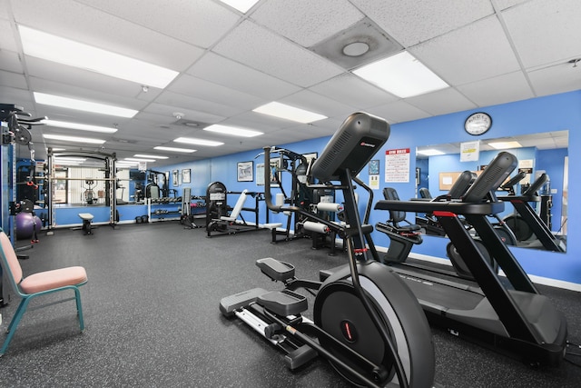 4640 Lucerne Lakes Blvd Unit 306, Lake Worth, FL 33467 - workout area with a paneled ceiling