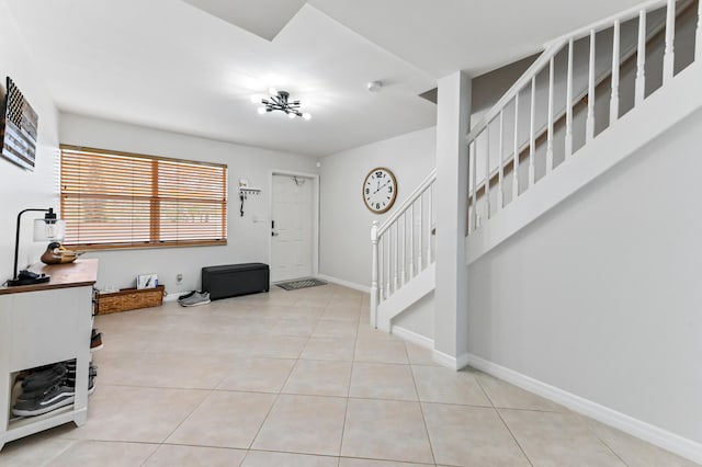 view of tiled entrance foyer