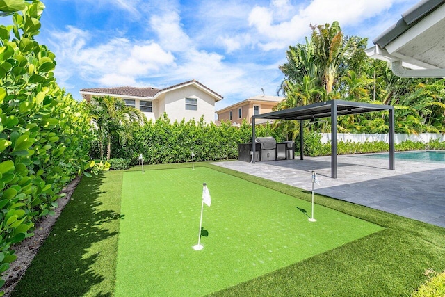 view of community featuring a patio area