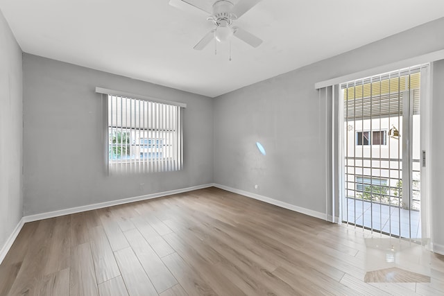 364 Capri H, Delray Beach, FL 33484 - spare room featuring light wood-type flooring and ceiling fan