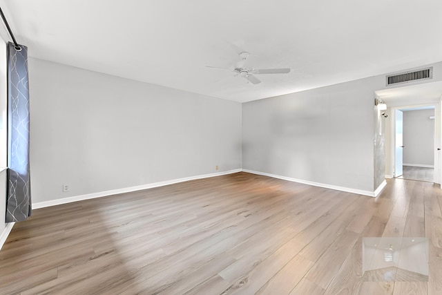 364 Capri H, Delray Beach, FL 33484 - unfurnished room with ceiling fan and light hardwood / wood-style floors