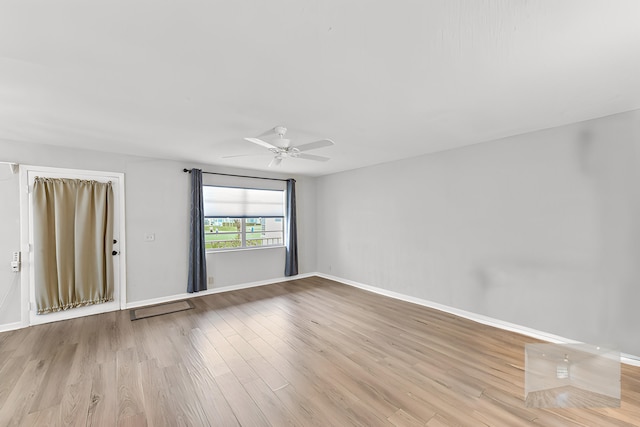 364 Capri H, Delray Beach, FL 33484 - empty room with ceiling fan and light hardwood / wood-style floors