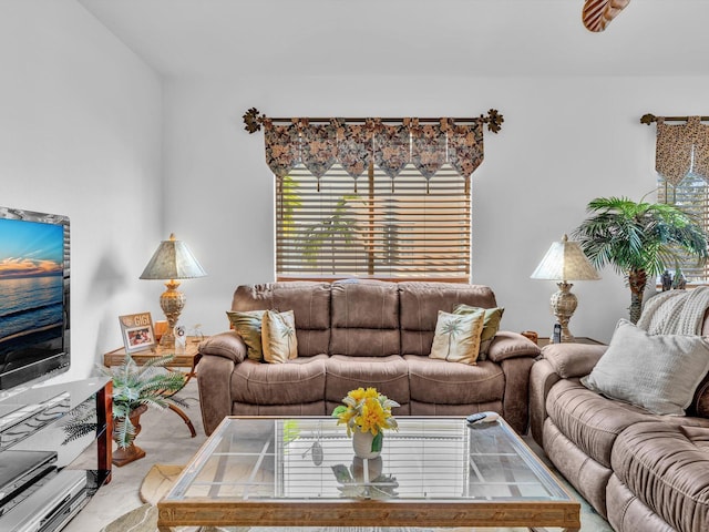 living room featuring carpet flooring