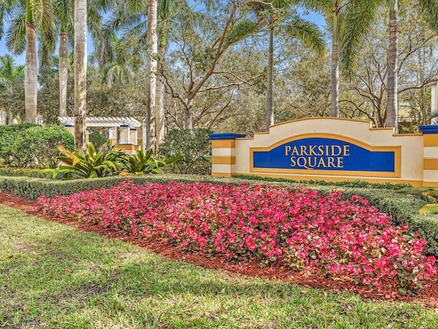 view of community sign