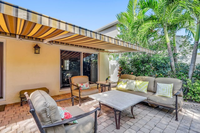 view of patio / terrace featuring an outdoor hangout area