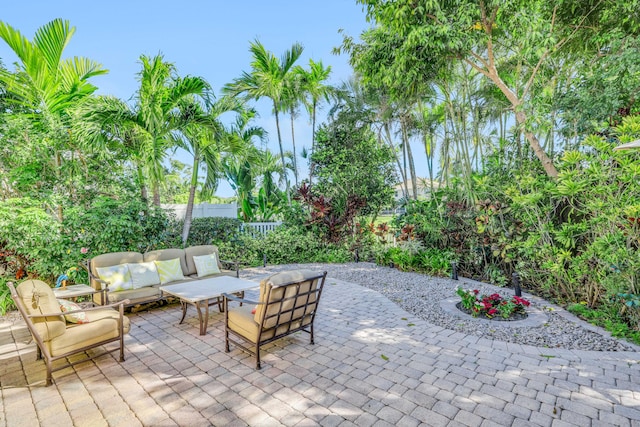 view of patio / terrace with an outdoor hangout area