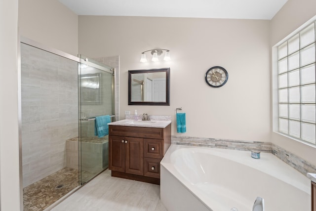 7087 Lombardy St, Boynton Beach, FL 33472 - full bath featuring vanity, a shower stall, and a garden tub