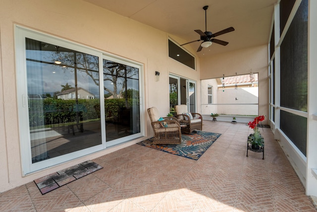 7087 Lombardy St, Boynton Beach, FL 33472 - sunroom / solarium featuring ceiling fan
