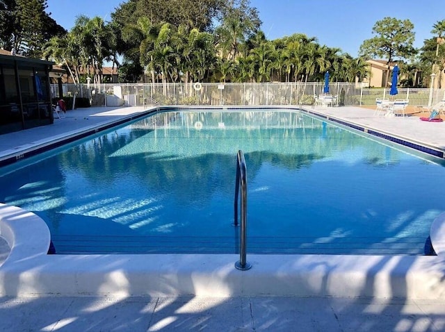 view of swimming pool featuring a patio